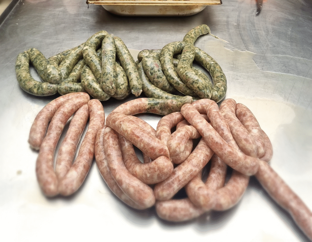 Mélange de saucisses aux herbes et nature